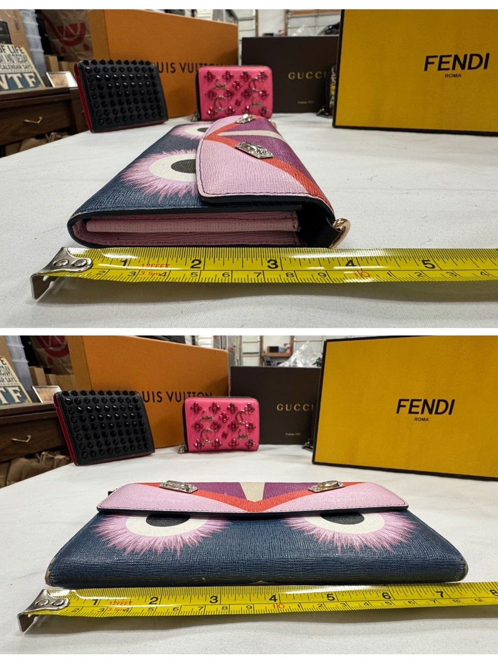 Fendi Pink & Purple Leather Monster Wallet with Box - Picture 11 of 11